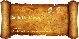 Ondrik Ilona névjegykártya
